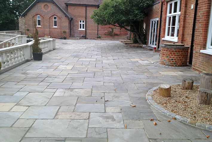 Photo of extensive paved patio completed by Langshott